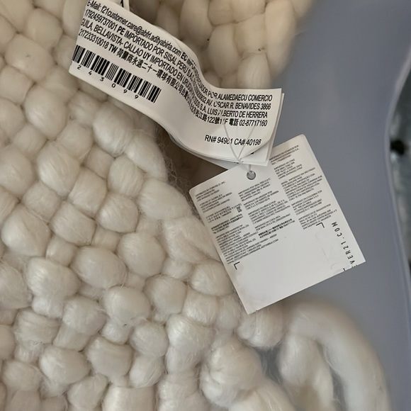 Forever 21 chunky knit crochet scarf long fringe cream soft new with tag - Picture 4 of 4